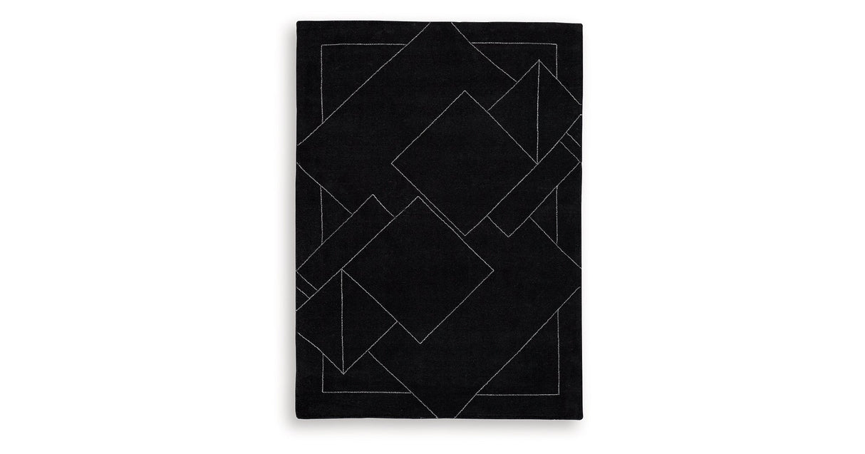 Marav Black/White Medium Rug by Ashley at Eve Furniture