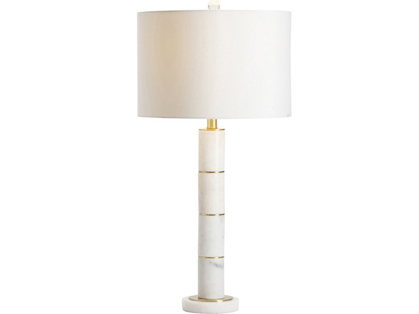 Marble Column White Table Lamp (Set of 2) by Crestview at Eve Furniture