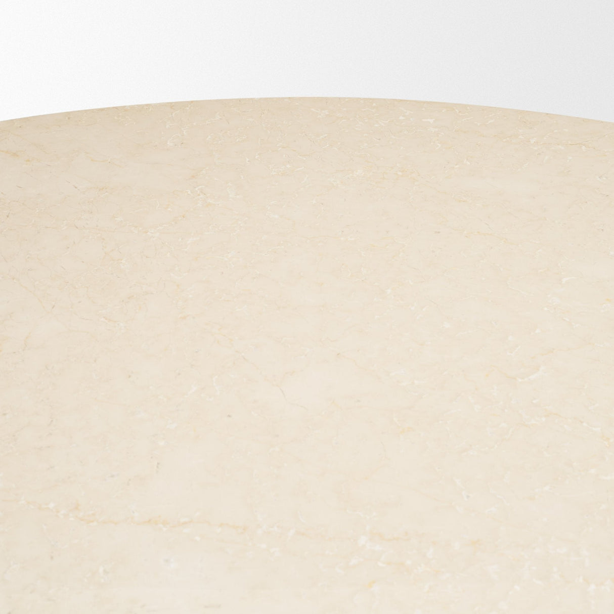 Marbrello Botticino Marble Top Light Brown Fluted Wood Round Dining Table by Mercana at Eve Furniture