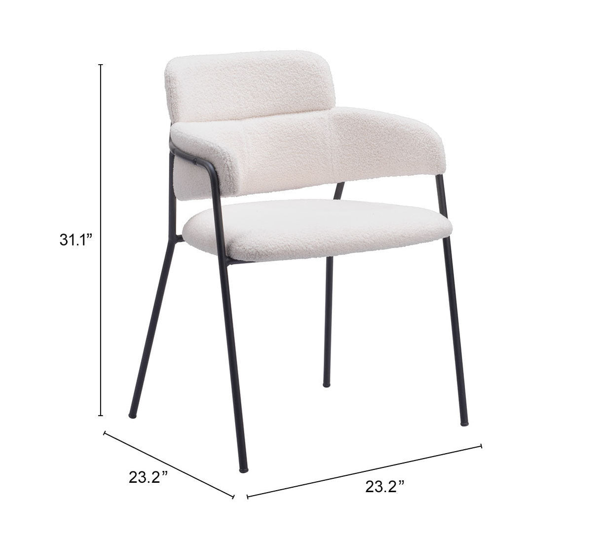 Marcel Cream Dining Chair (Set of 2) by Zuomod at Eve Furniture