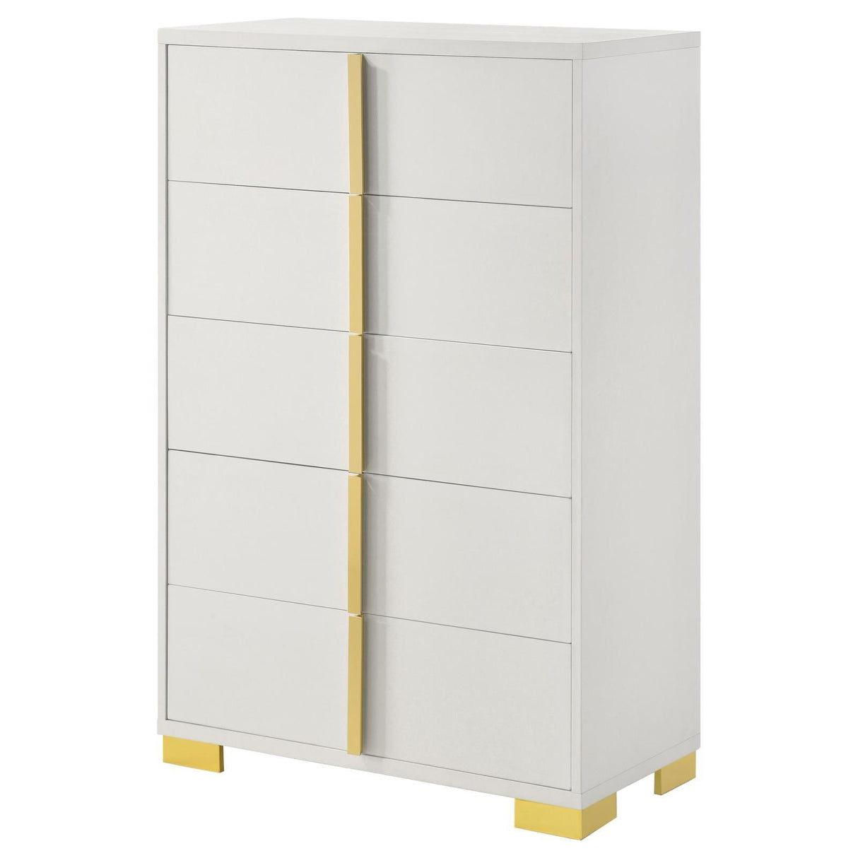 Marceline 5-drawer Chest White by Coaster at Eve Furniture