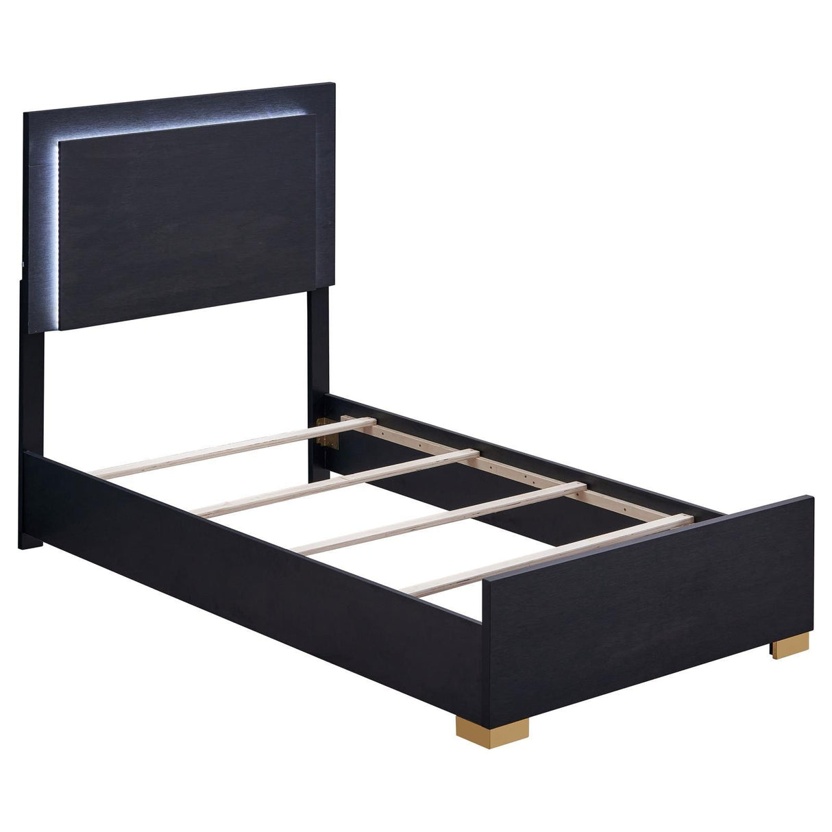 Marceline Black Twin Bed with LED Headboard by Coaster at Eve Furniture
