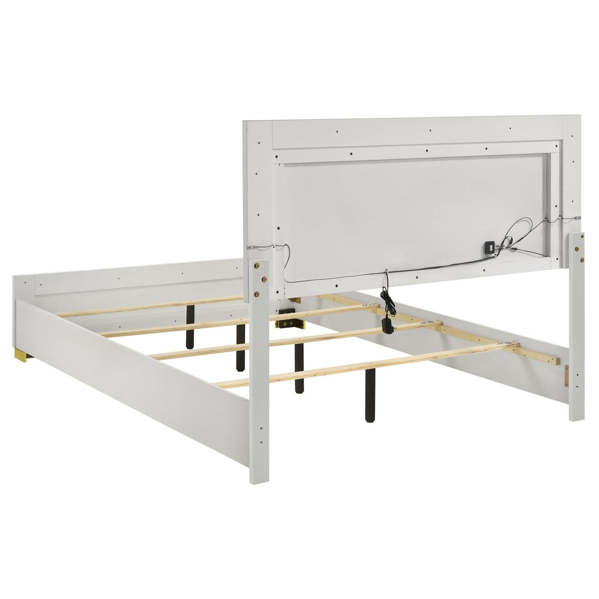Marceline White 4-Piece Eastern King Bedroom Set with LED Headboard by Coaster at Eve Furniture