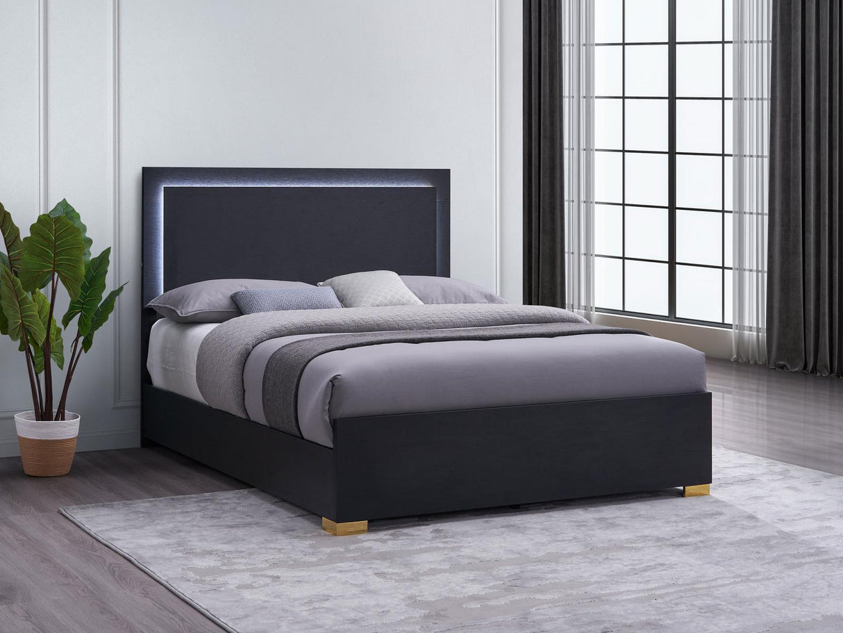 Marceline Black Queen Bed with LED Headboard by Coaster at Eve Furniture