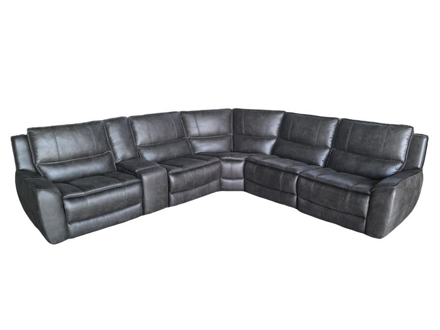 Marcell Grey HP0426 6-Piece Modular Power Sectional Set by Coaster at Eve Furniture