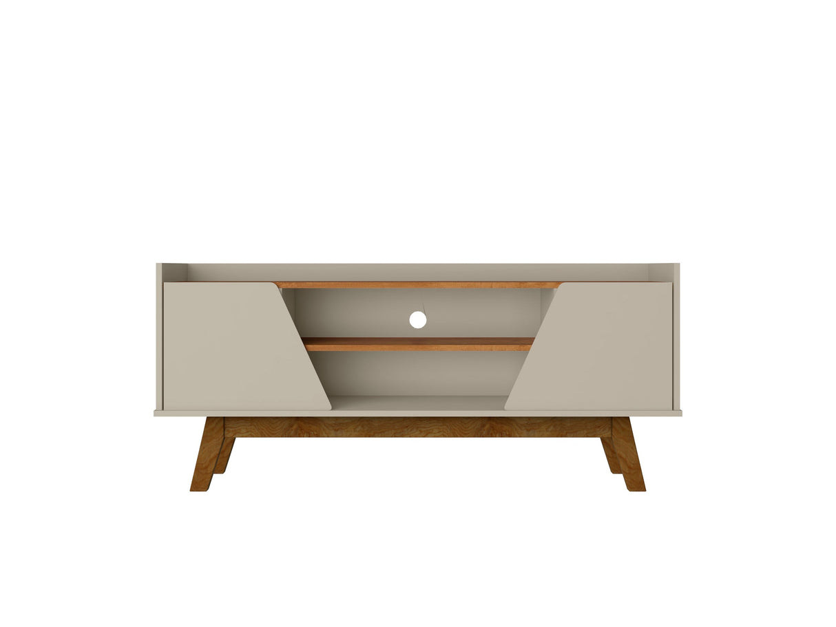 Marcus 53.14 TV Stand in Greige and Nature by Manhattan Comfort at Eve Furniture