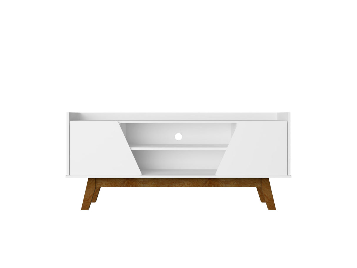 Marcus 53.14 TV Stand in White by Manhattan Comfort at Eve Furniture
