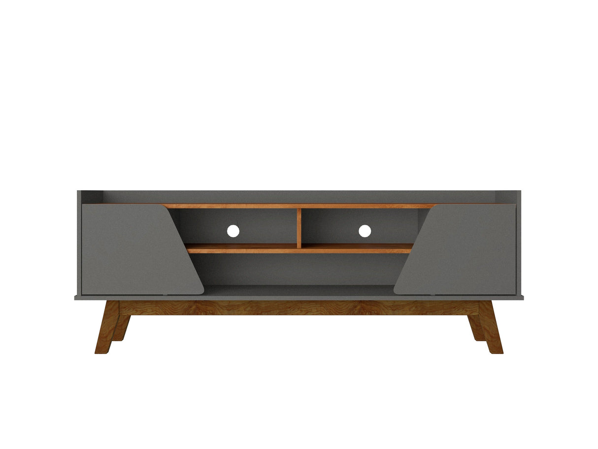 Marcus 62.99 TV Stand in Grey and Nature by Manhattan Comfort at Eve Furniture