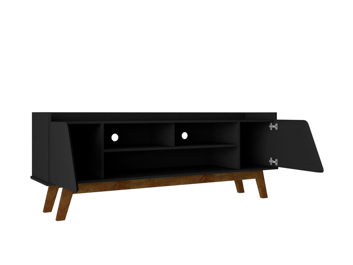 Marcus 62.99 TV Stand in Matte Black by Manhattan Comfort at Eve Furniture
