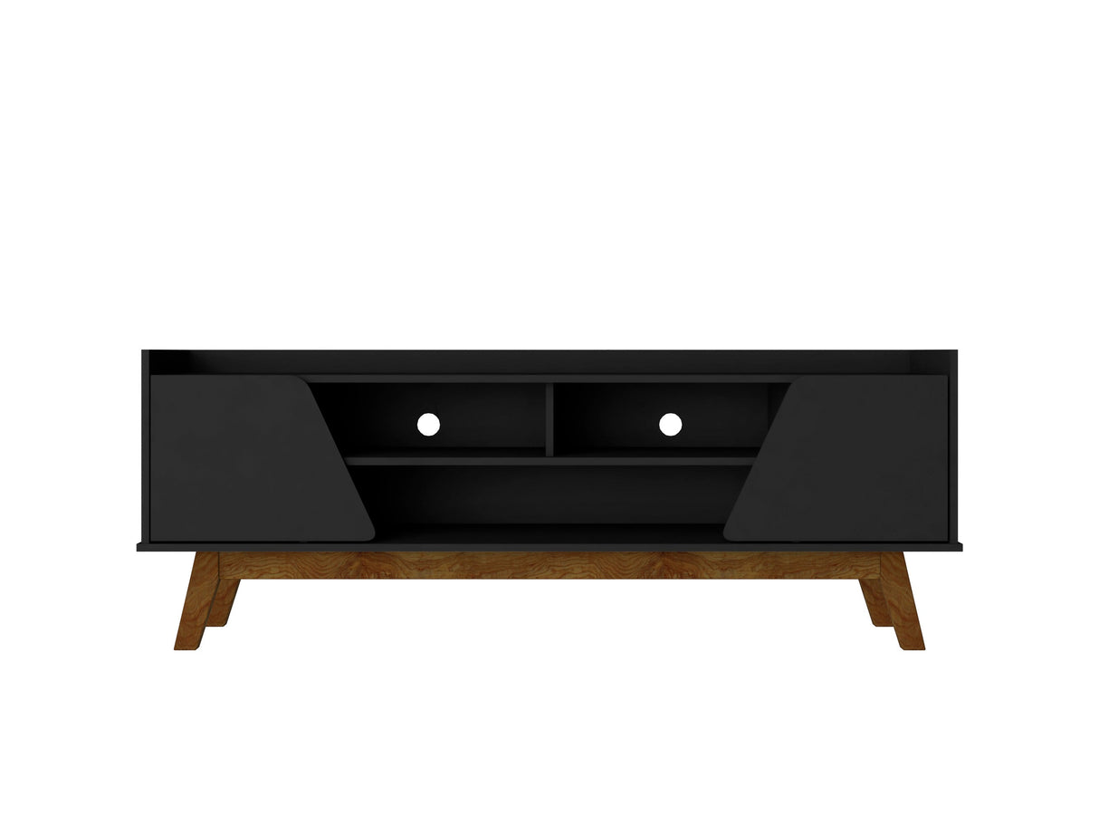Marcus 62.99 TV Stand in Matte Black by Manhattan Comfort at Eve Furniture