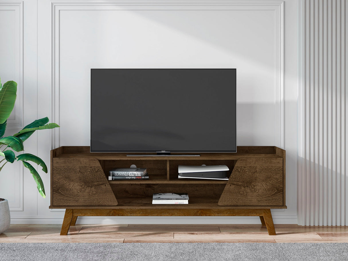 Marcus 62.99 TV Stand in Rustic Brown by Manhattan Comfort at Eve Furniture