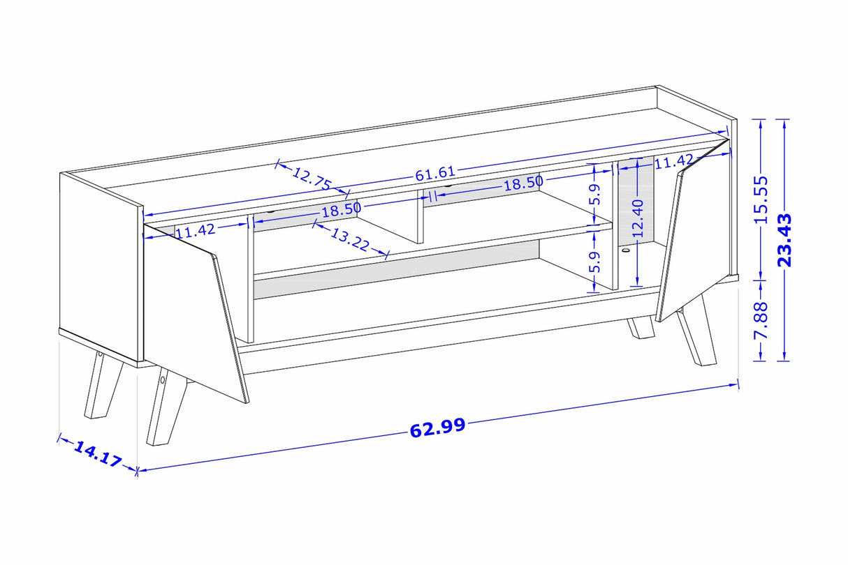 Marcus 62.99 TV Stand in White by Manhattan Comfort at Eve Furniture