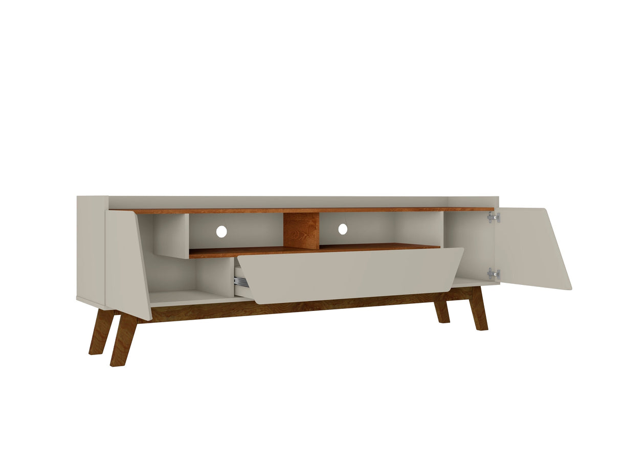 Marcus 70.86 TV Stand in Greige and Nature by Manhattan Comfort at Eve Furniture