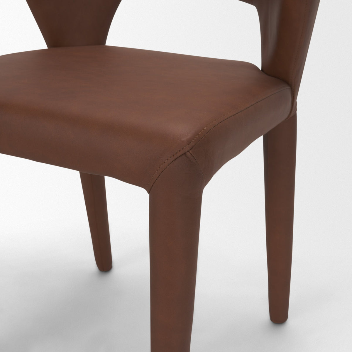 Marek Wingback Dining Arm Chair | Nutmeg Leather w/ Wood, Set of 2 by Mercana at Eve Furniture