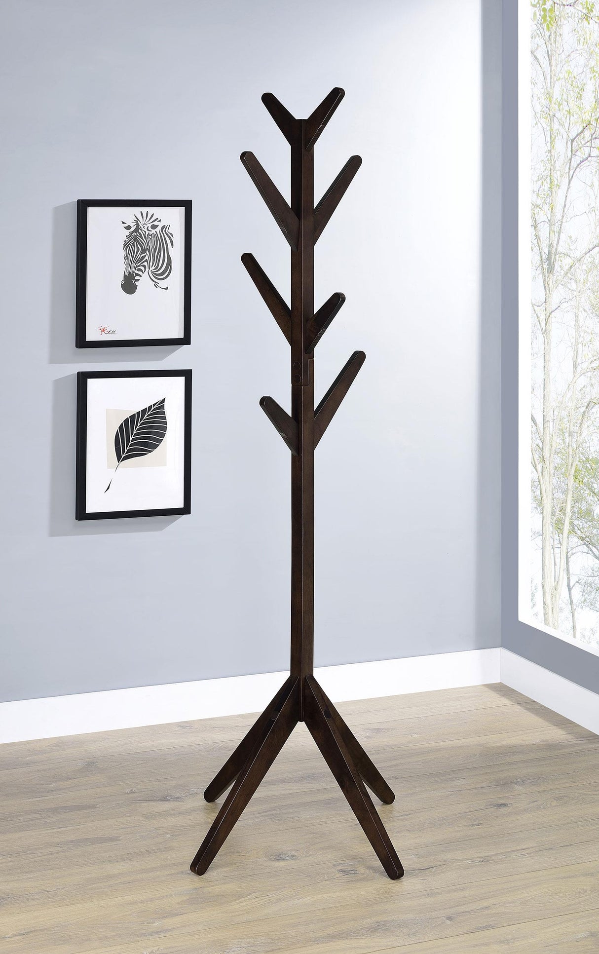 Margaret Cappuccino Solid Wood Coat Rack by Coaster at Eve Furniture
