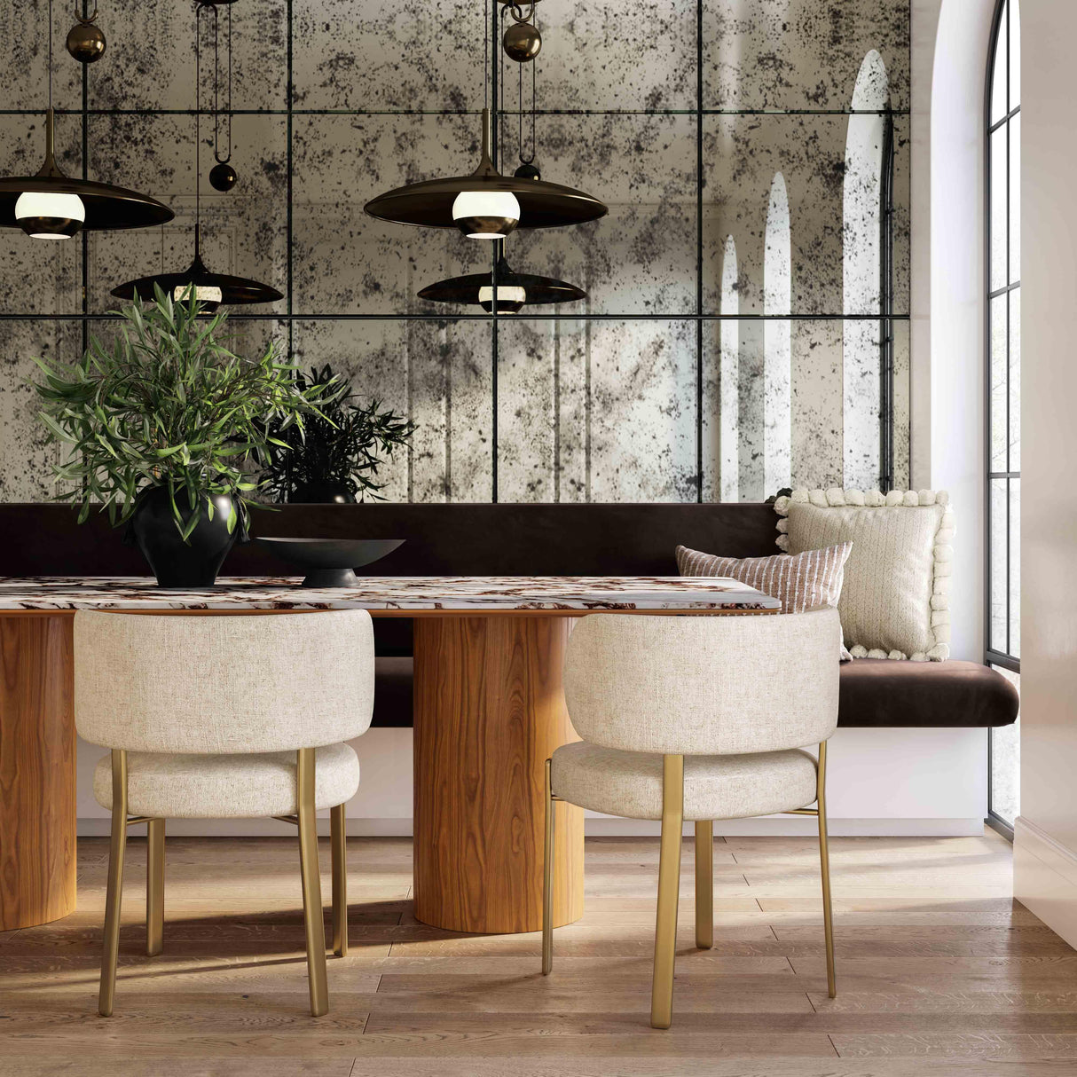 Margaret Cream Performance Linen Dining Chair by TOV Furniture at Eve Furniture