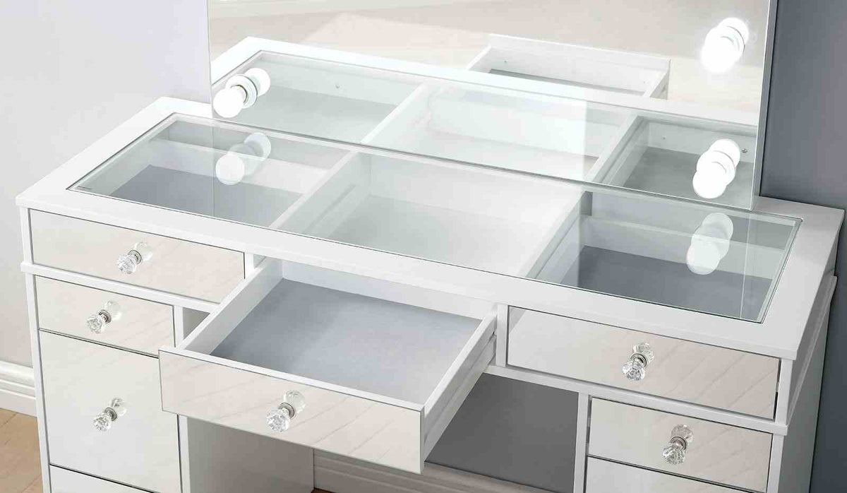 Margret White/Gray Vanity Set by Furniture of America at Eve Furniture