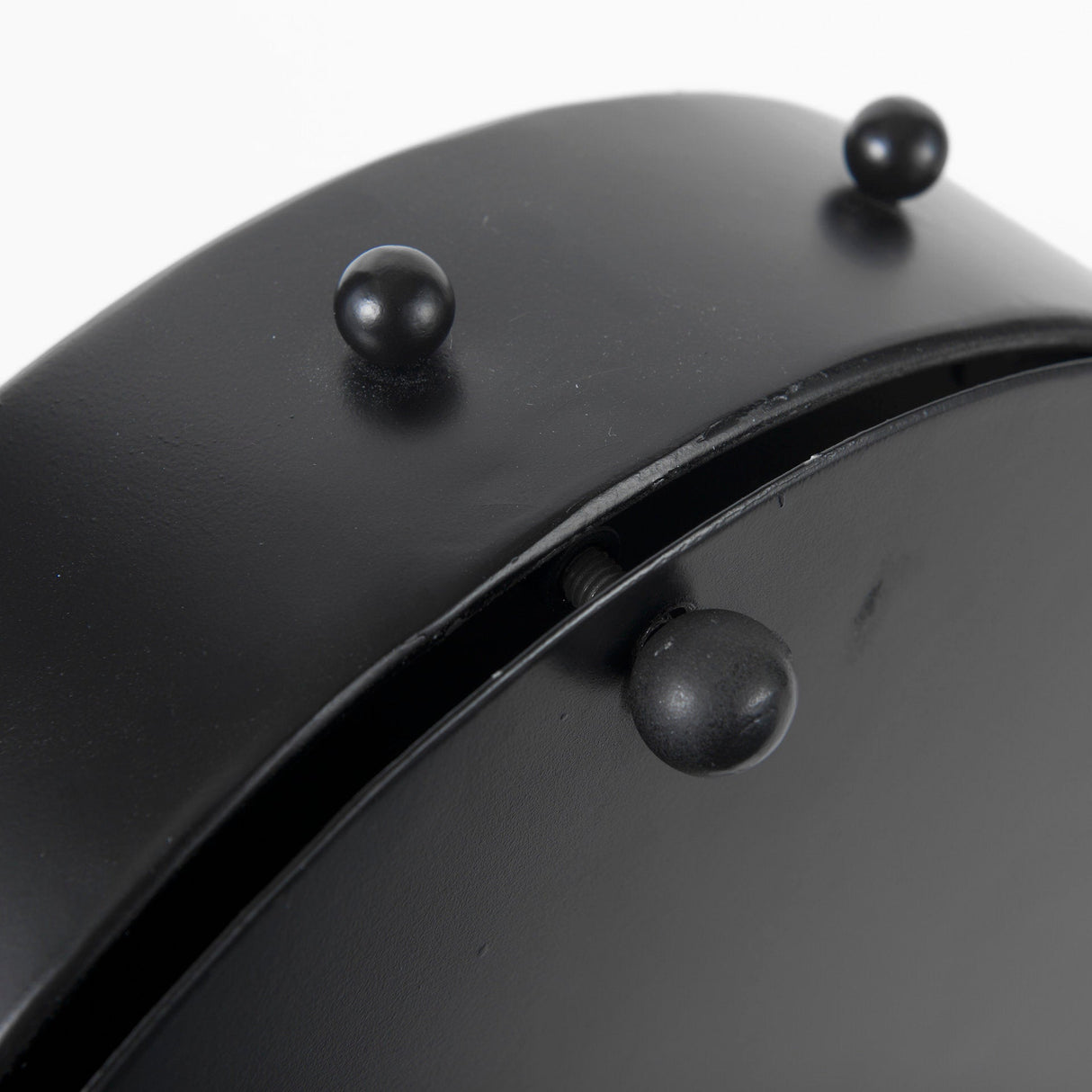 Marian 11.0L x 3.1W x 11.0H Black Studded Round Table Clock by Mercana at Eve Furniture