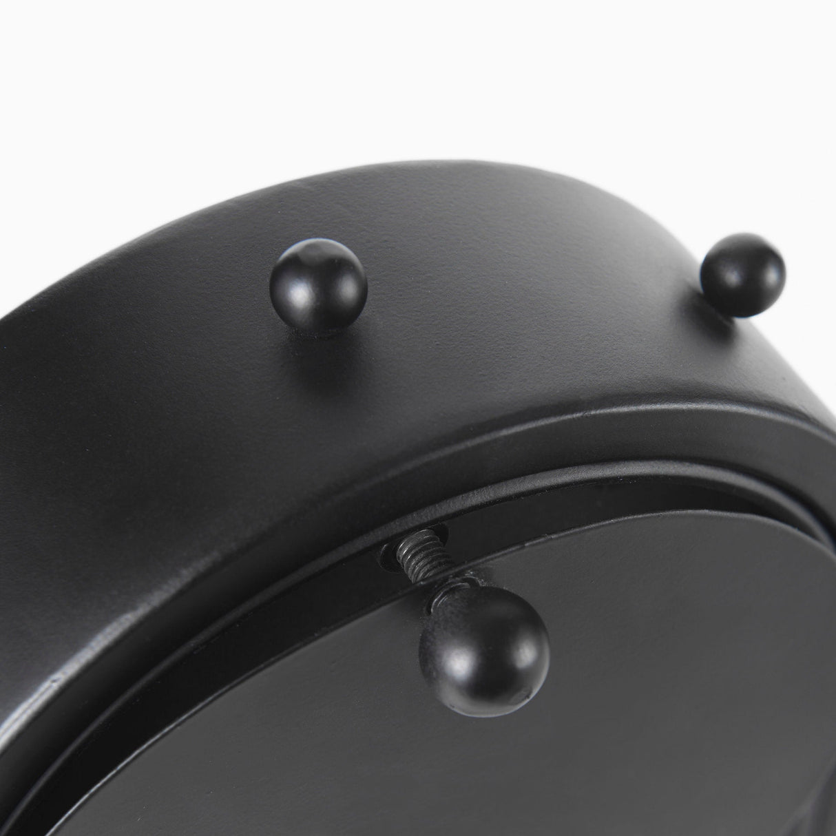 Marian Black Studded Table Clock by Mercana at Eve Furniture