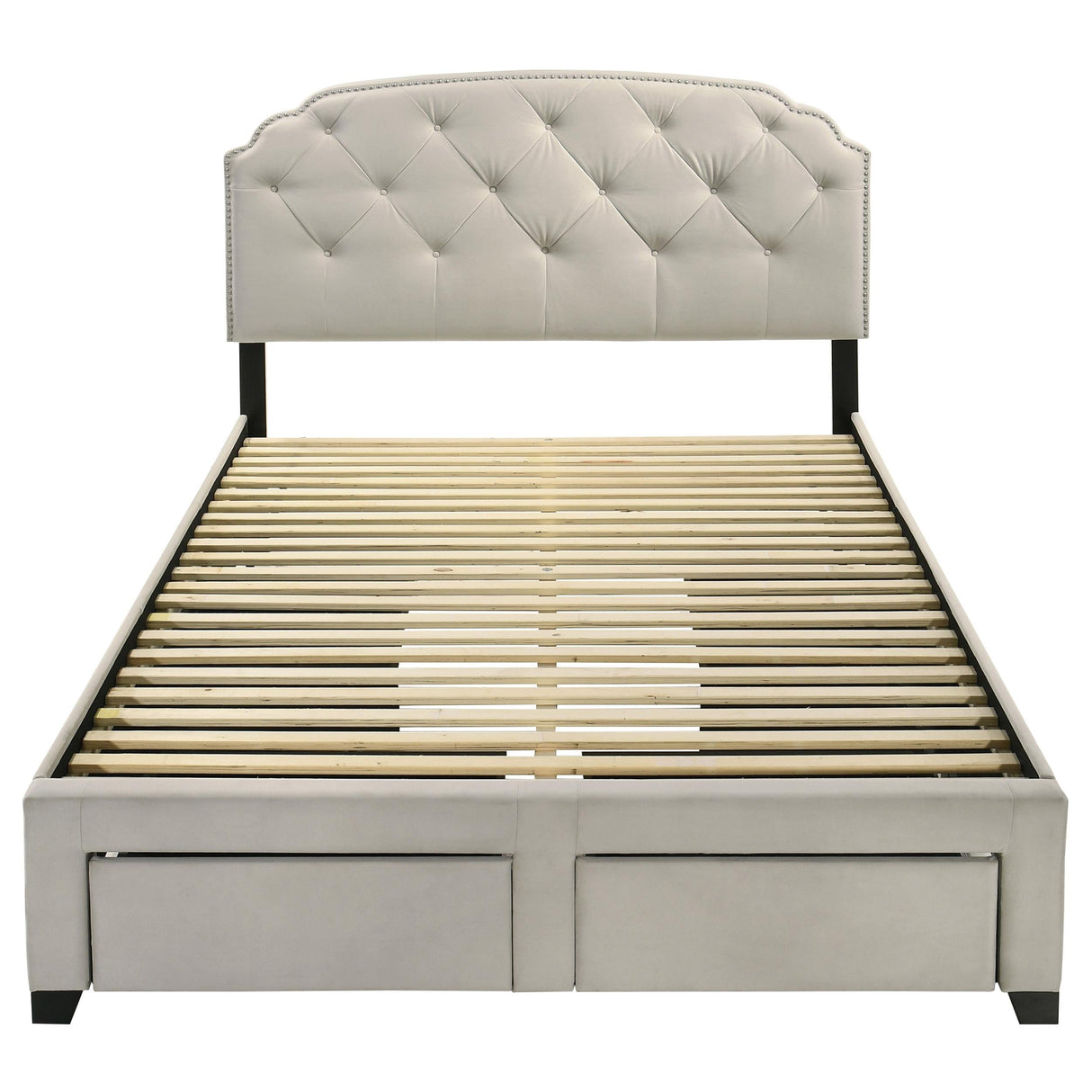 Marianna Cream 4-Drawer Upholstered Eastern King Storage Bed by Coaster at Eve Furniture