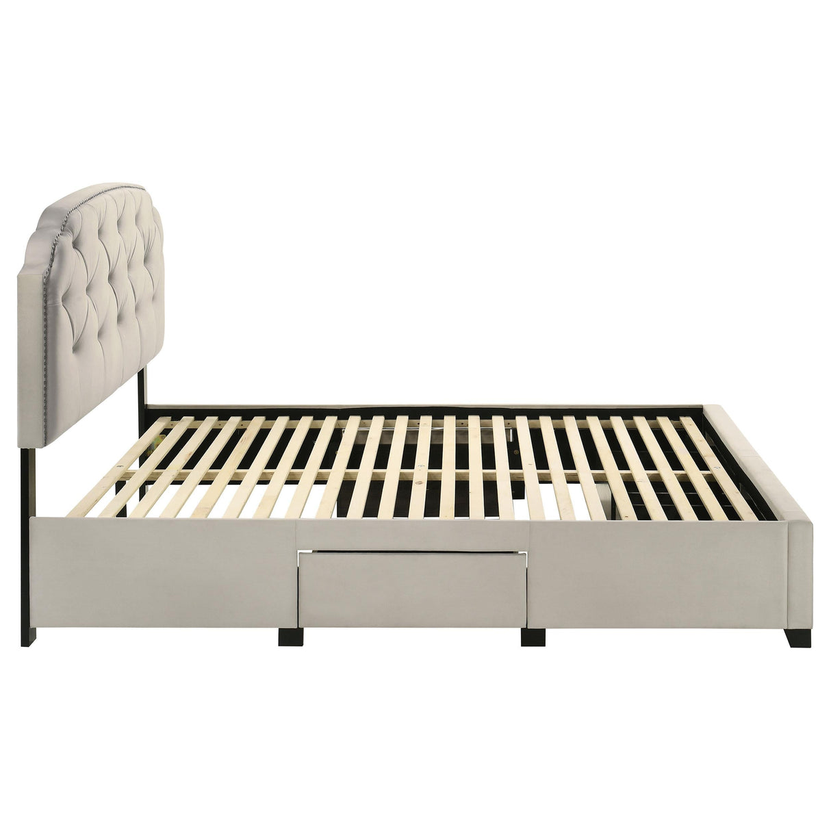 Marianna Cream 4-Drawer Upholstered Eastern King Storage Bed by Coaster at Eve Furniture