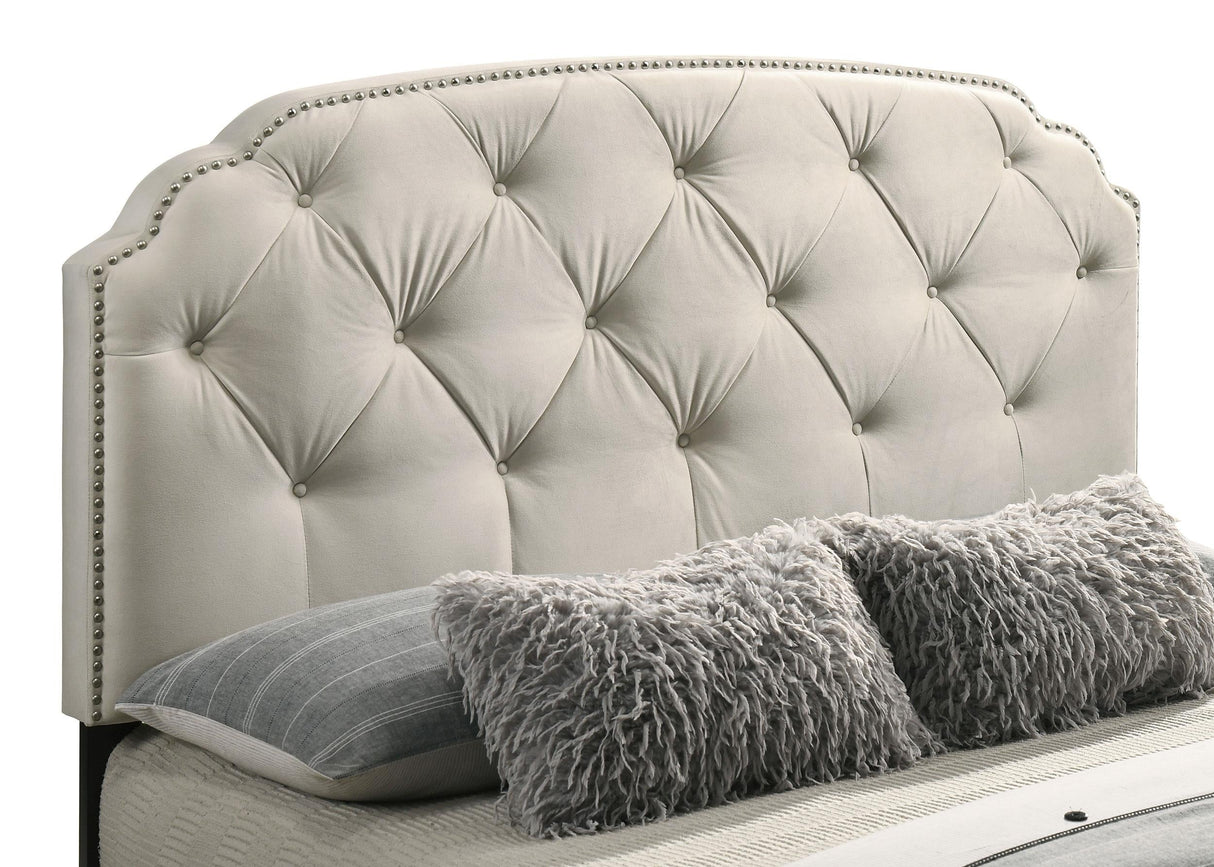 Marianna Cream 4-Drawer Upholstered Eastern King Storage Bed by Coaster at Eve Furniture