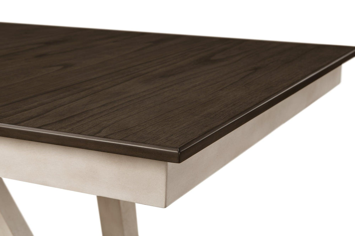 Maribelle Chalk and Gray Extendable Dining Set by Crown Mark at Eve Furniture