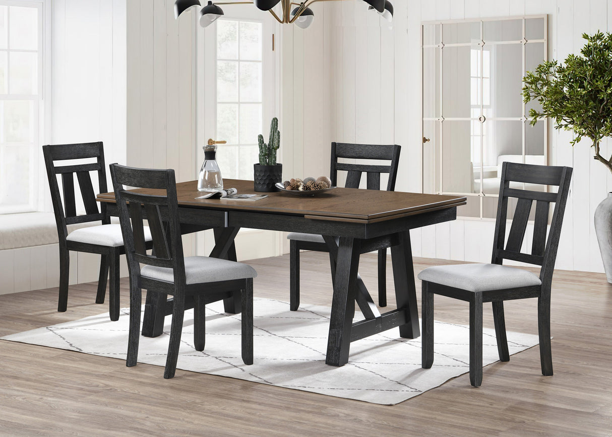 Maribelle Wheat Charcoal Side Chair, Set of 2 by Crown Mark at Eve Furniture