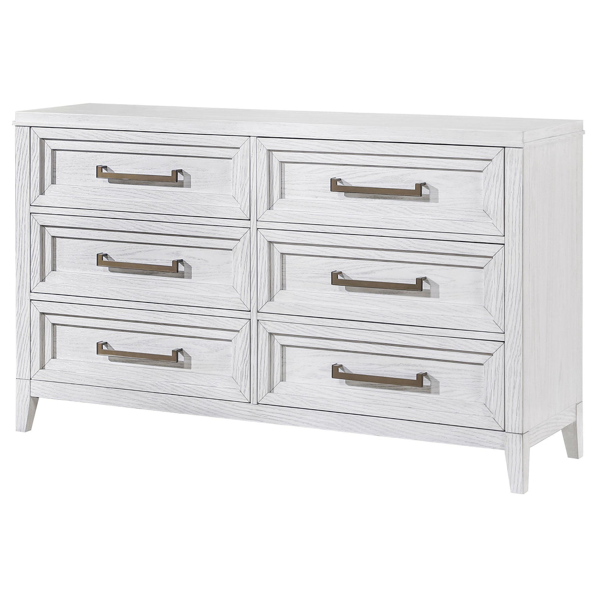 Marielle Distressed White 6-drawer Bedroom Dresser by Coaster at Eve Furniture
