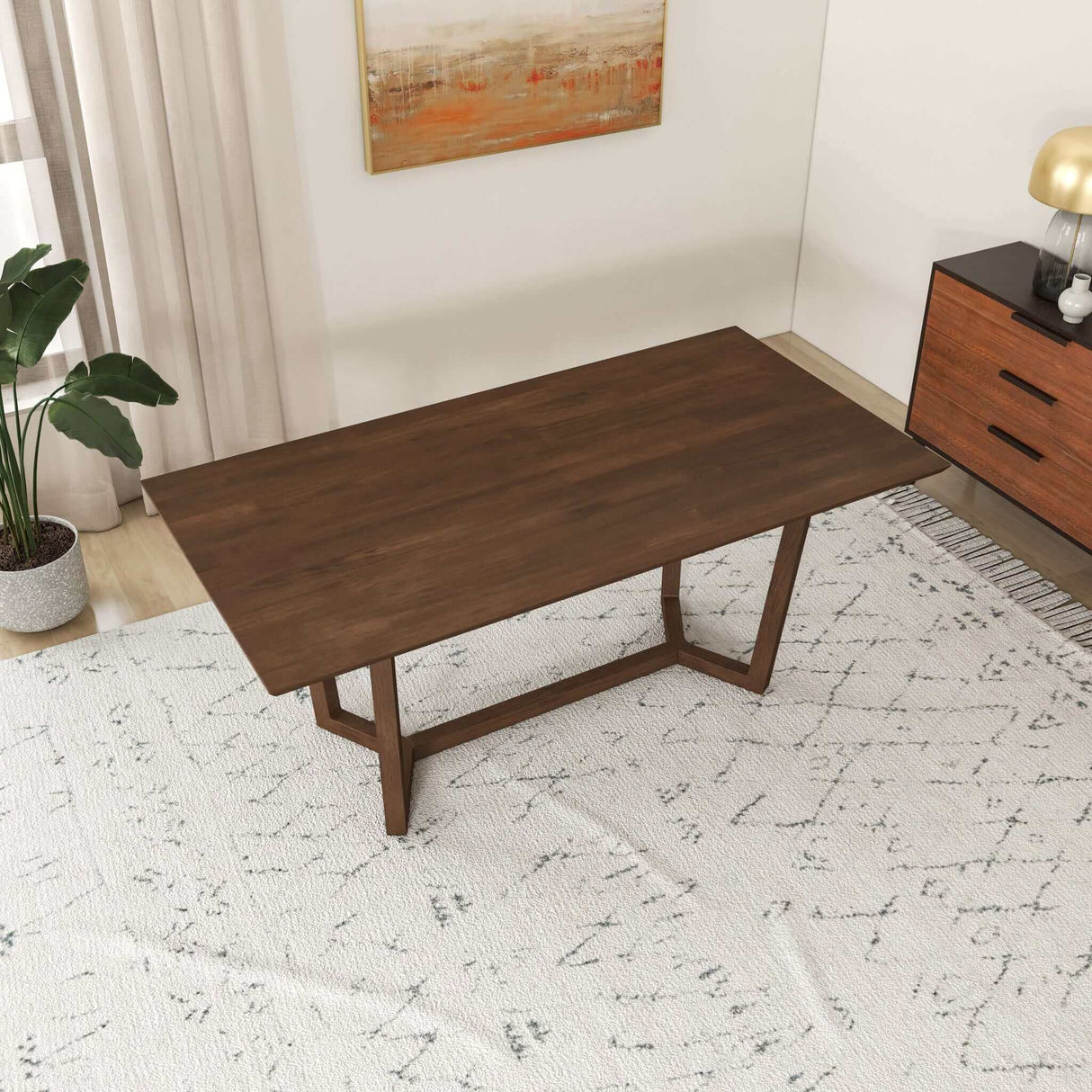 Marina Solid Wood Dining Table In Brown by Ashcroft Imports at Eve Furniture