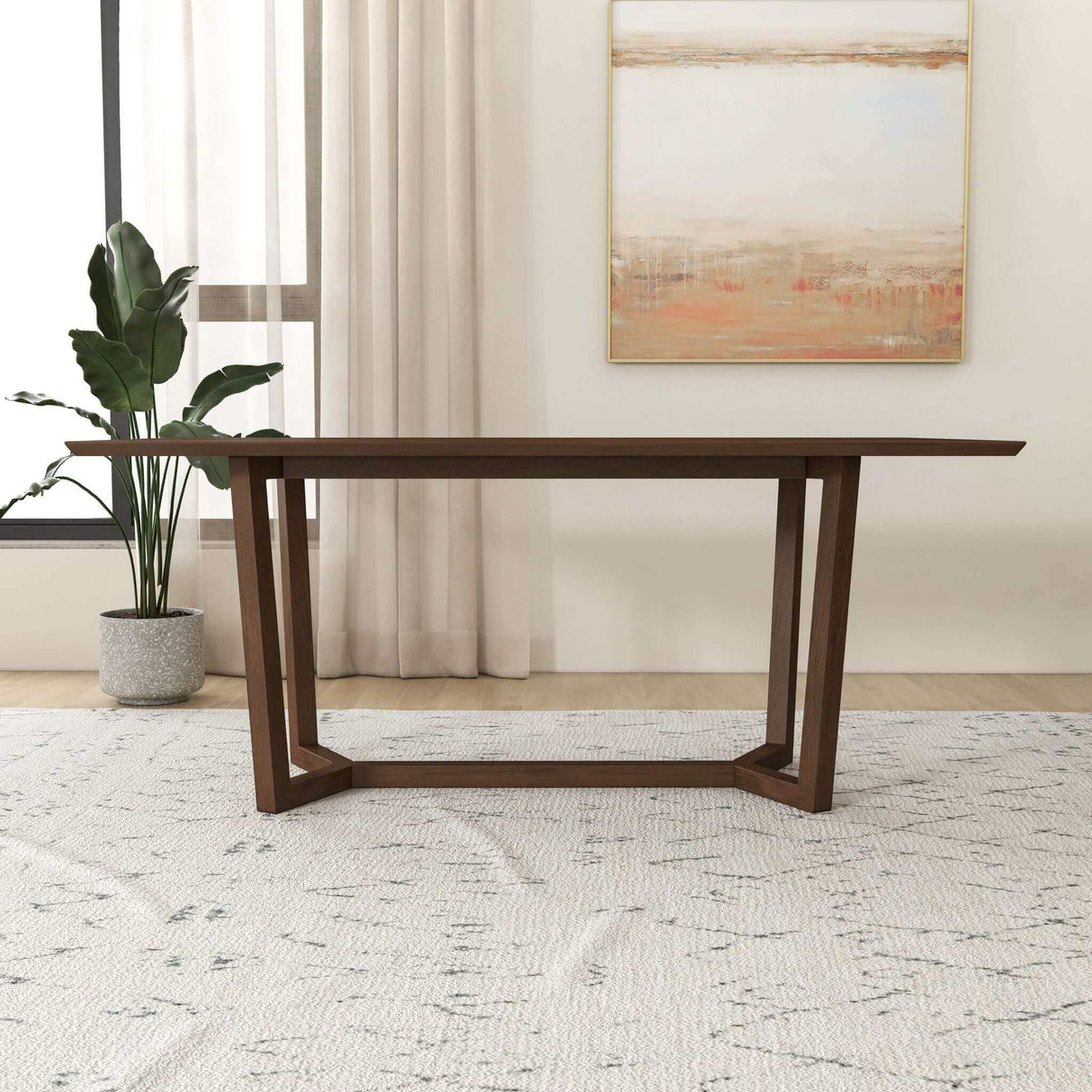 Marina Solid Wood Dining Table In Brown by Ashcroft Imports at Eve Furniture