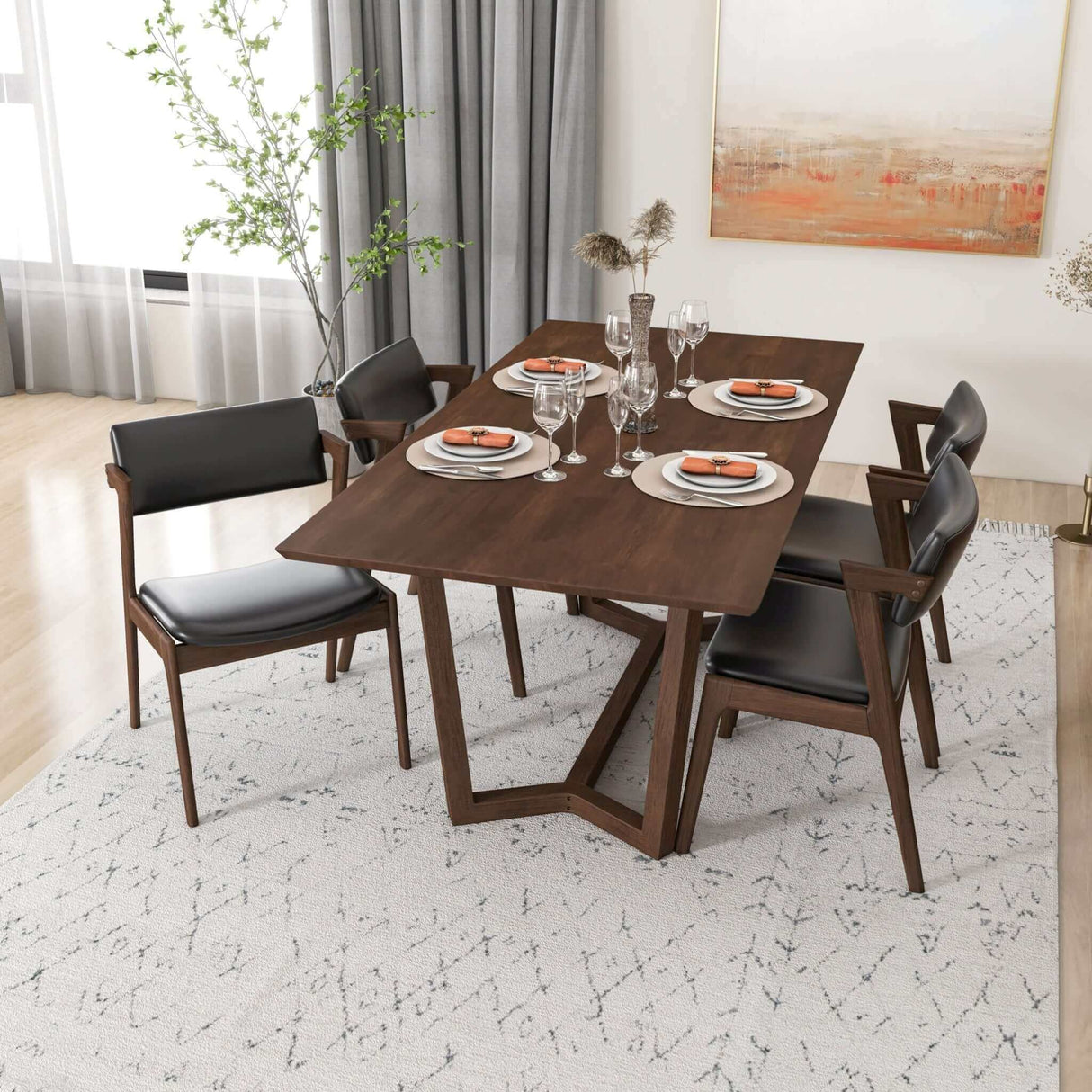 Marina Solid Wood Dining Table In Brown by Ashcroft Imports at Eve Furniture