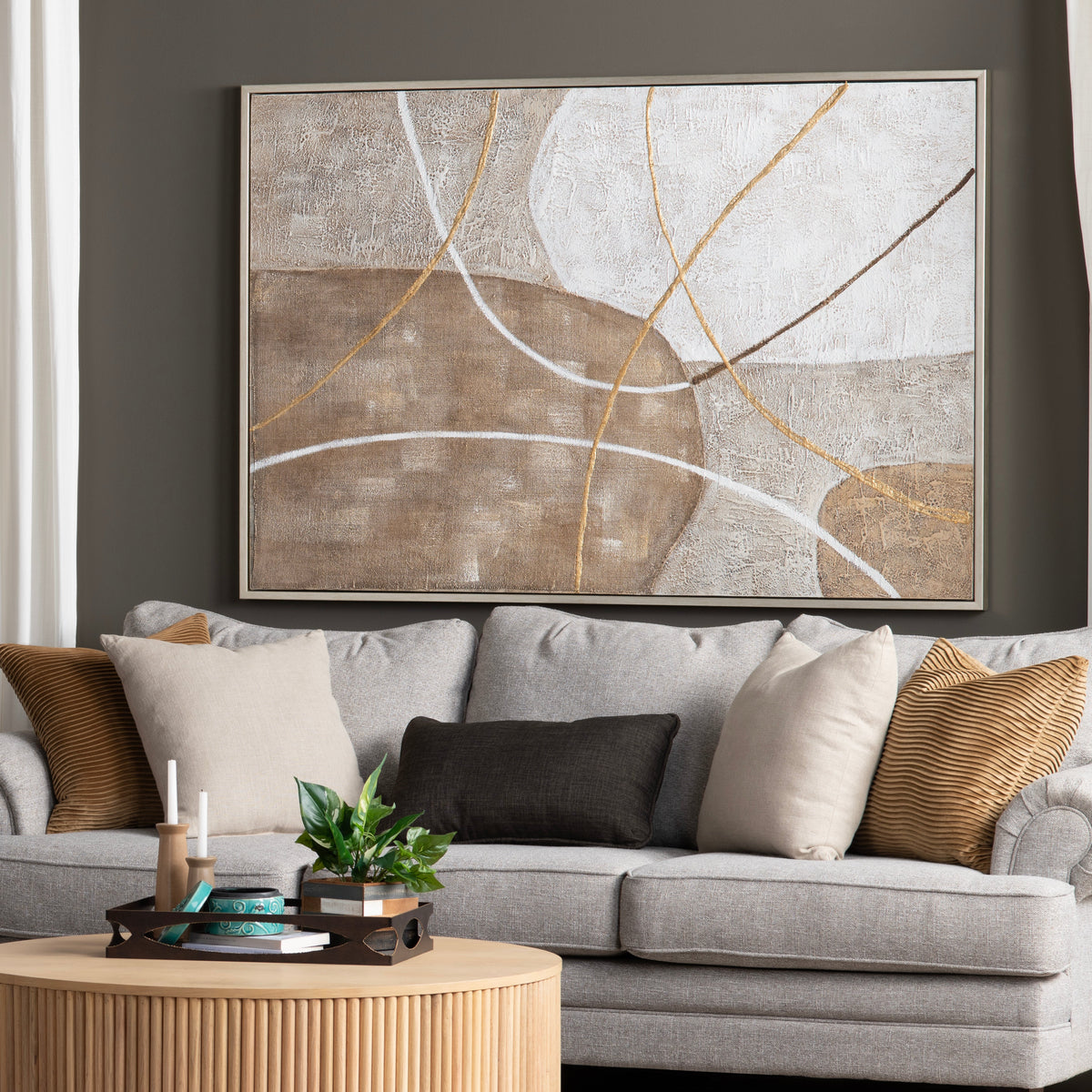 Marion Brown/Gold Canvas by Crestview at Eve Furniture