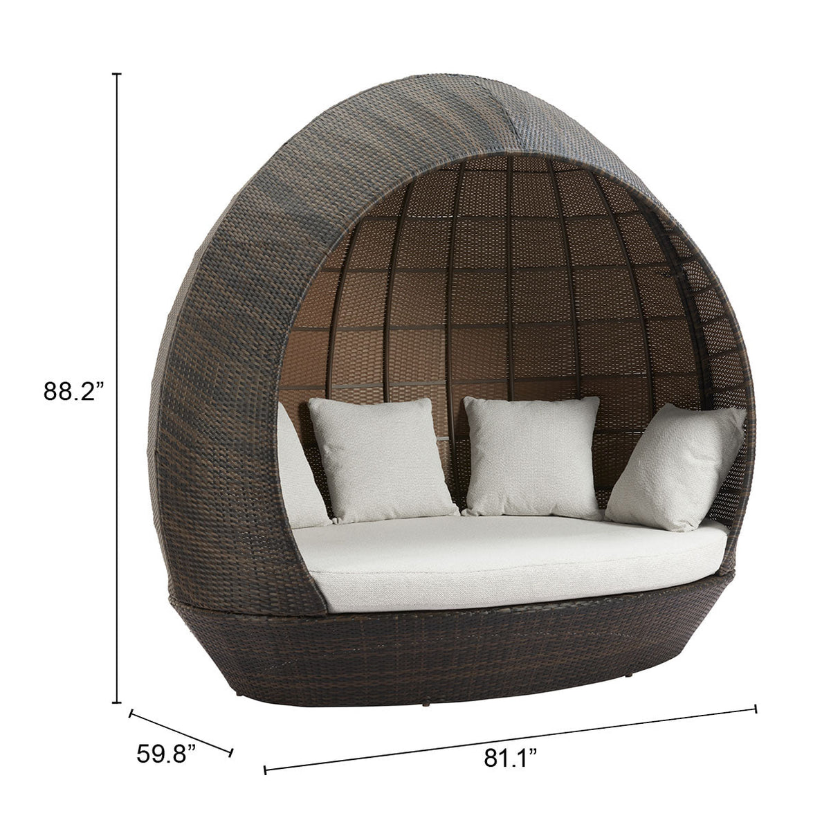 Marisol Brown & Beige Outdoor Beach Daybed by Zuomod at Eve Furniture