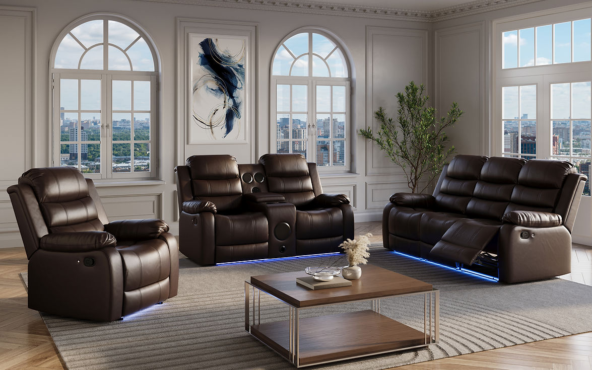 Marisol Brown Reclining Living Room Set by New Era Innovations at Eve Furniture