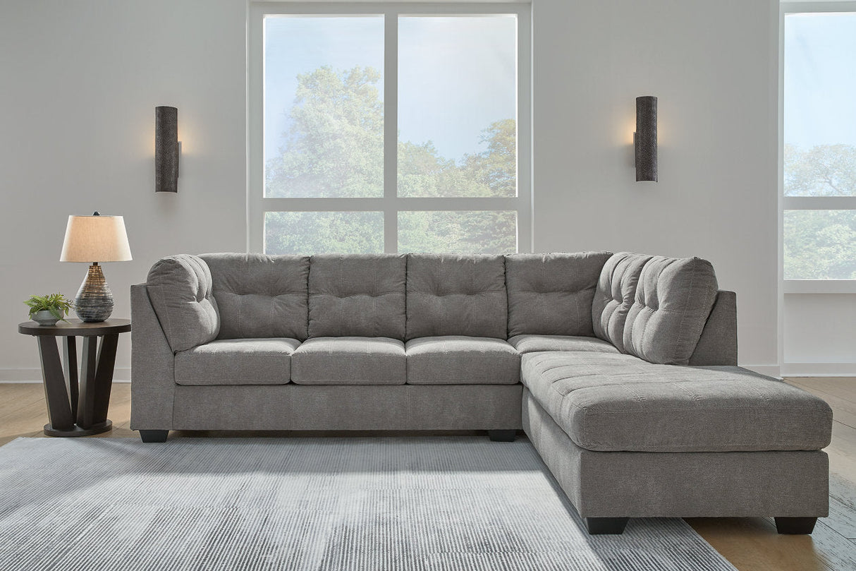 Marleton Gray 2-Piece Right Arm Facing (RAF) Chaise Sectional by Ashley at Eve Furniture