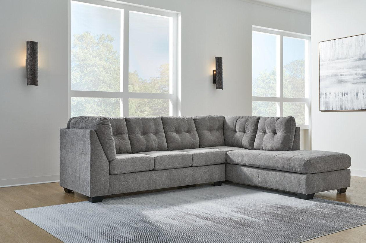 Marleton Gray 2-Piece Sectional with RAF Chaise by Ashley at Eve Furniture
