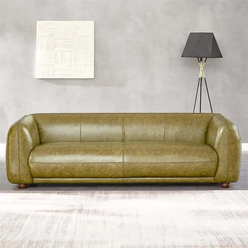 Marlon Luxury Italian Leather Green Sofa by Ashcroft Furniture at Eve Furniture