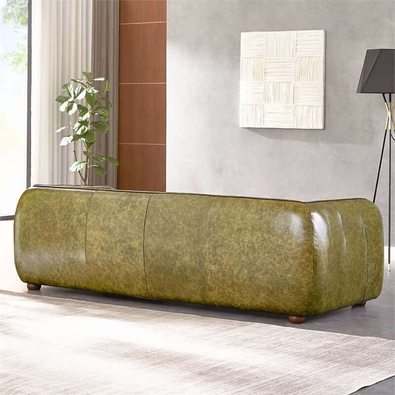 Marlon Luxury Italian Leather Green Sofa by Ashcroft Furniture at Eve Furniture