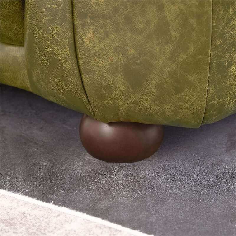 Marlon Luxury Italian Leather Green Sofa by Ashcroft Furniture at Eve Furniture