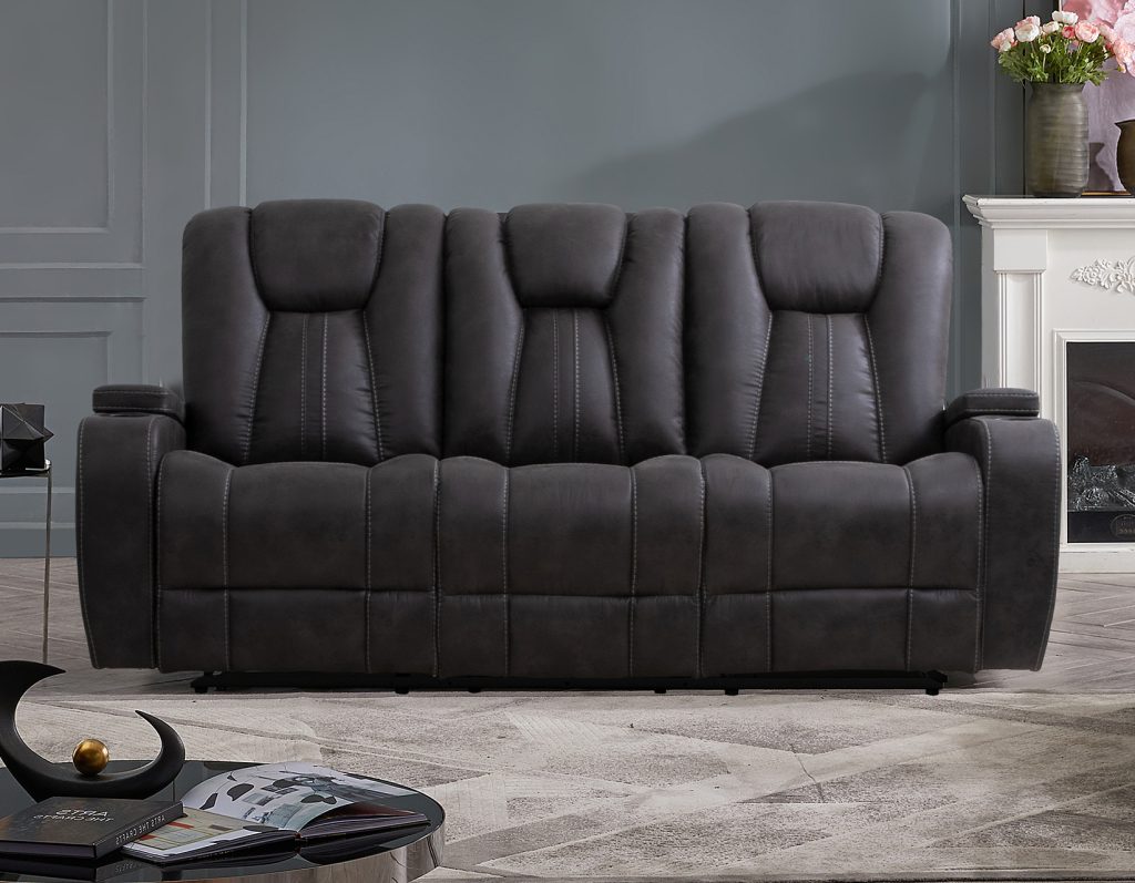Marlow Charcoal 3-Piece Manual Reclining Set by Steve Silver at Eve Furniture