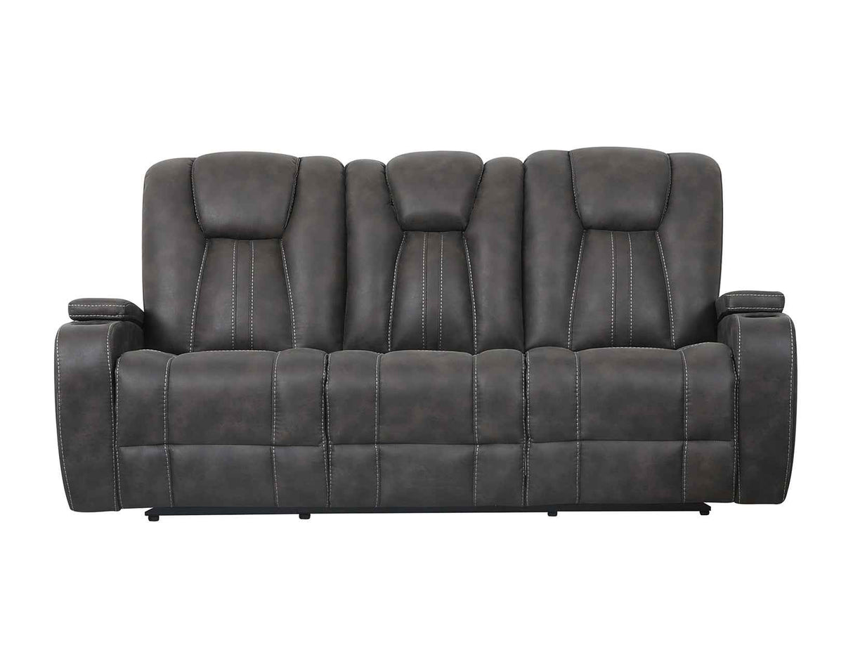 Marlow Charcoal Manual Reclining Sofa by Steve Silver at Eve Furniture