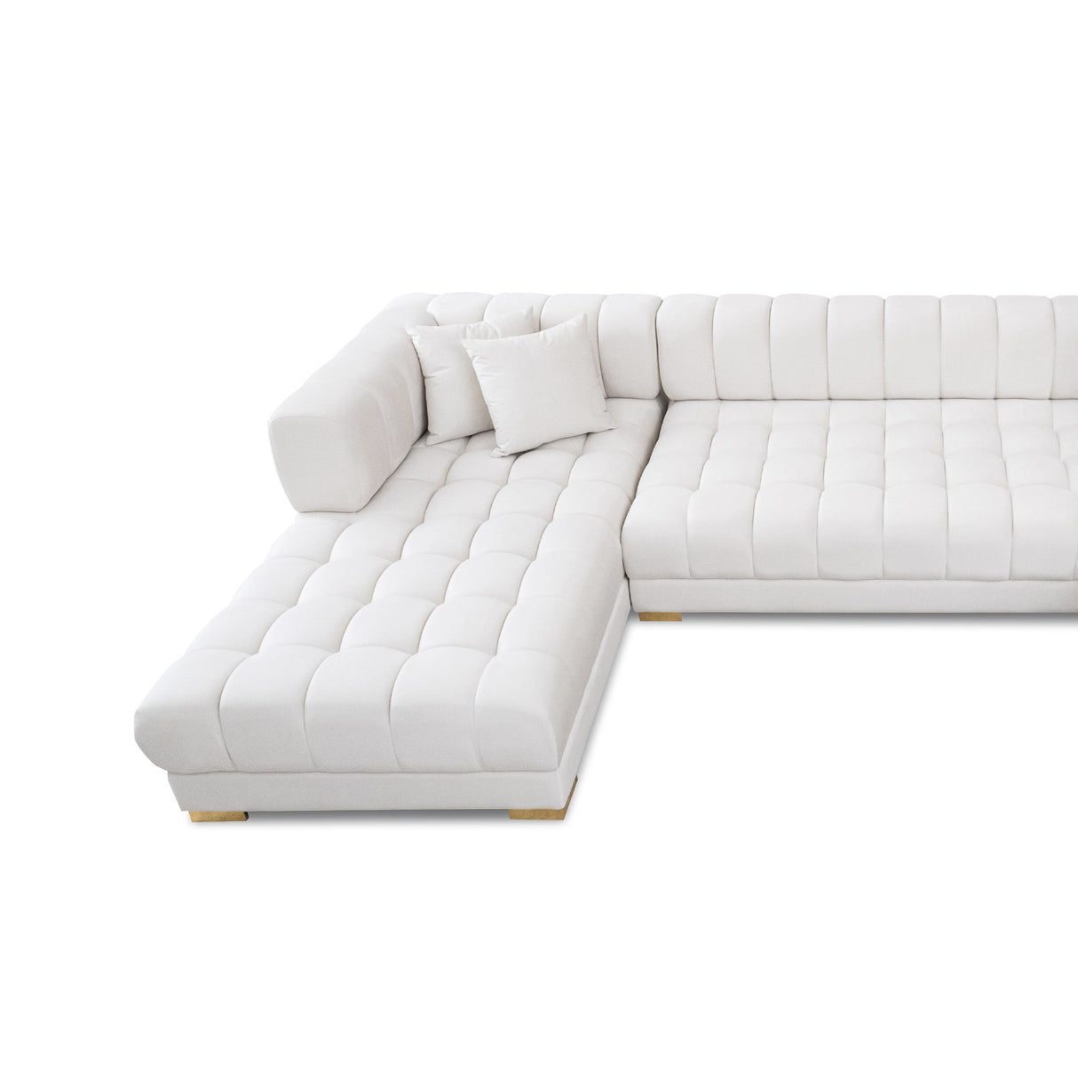 Marlow Ivory Velvet U Shape Corner Sofa by Ashcroft Furniture at Eve Furniture