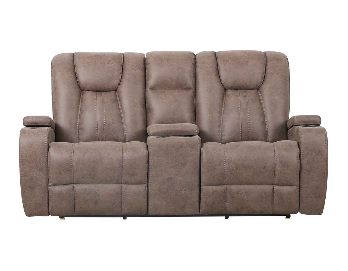 Marlow Sand Manual Reclining Loveseat by Steve Silver at Eve Furniture