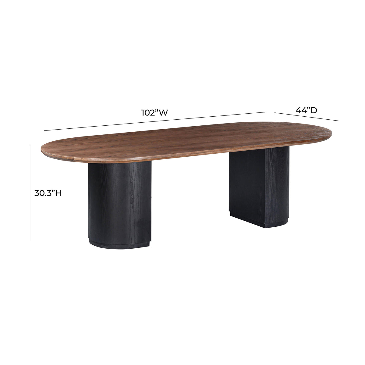 Marlow Wood 102" Oval Dining Table by TOV Furniture at Eve Furniture