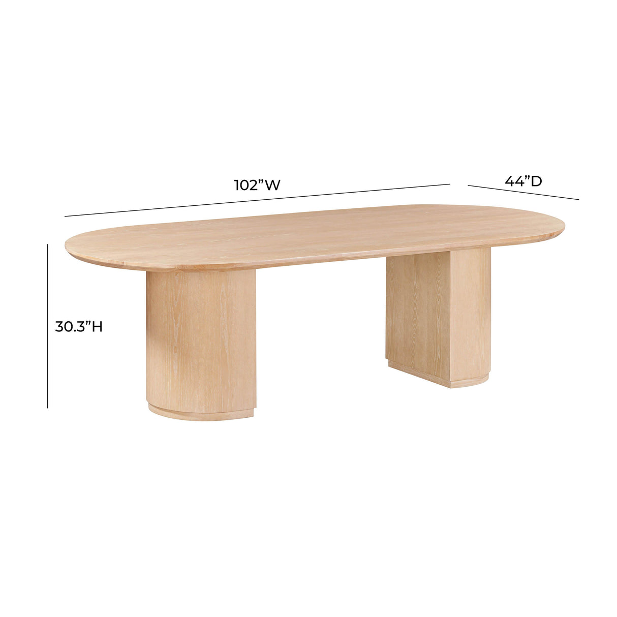 Marlow Wood 102" Oval Dining Table by TOV Furniture at Eve Furniture