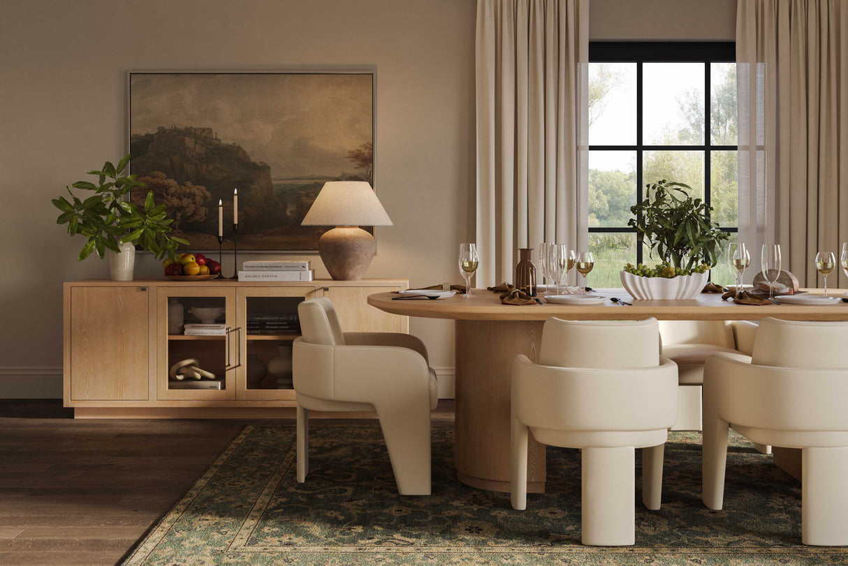 Marlow Wood 102" Oval Dining Table by TOV Furniture at Eve Furniture