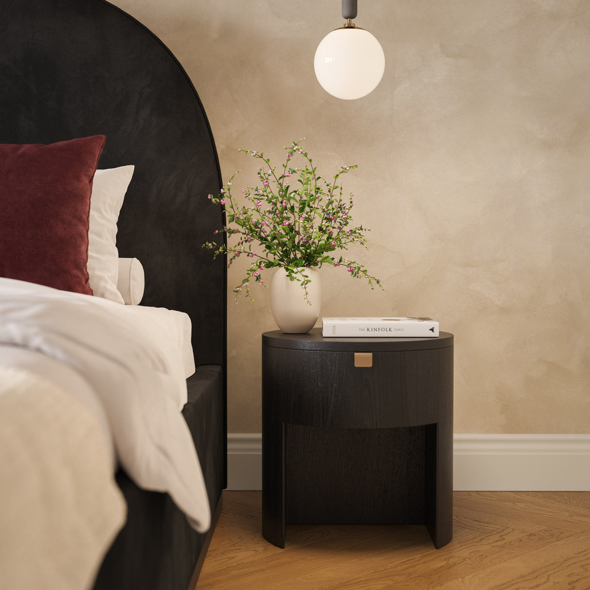 Marlow Wood Round Nightstand by TOV Furniture at Eve Furniture