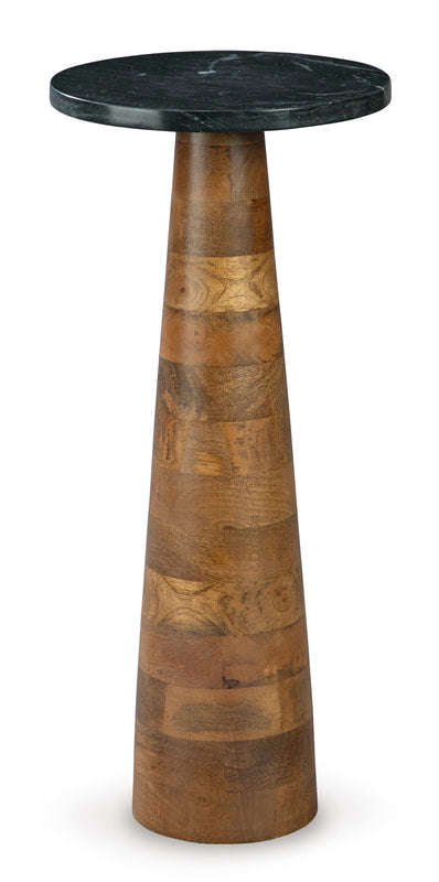 Marlowe Brown/Black Marble Top Accent Table