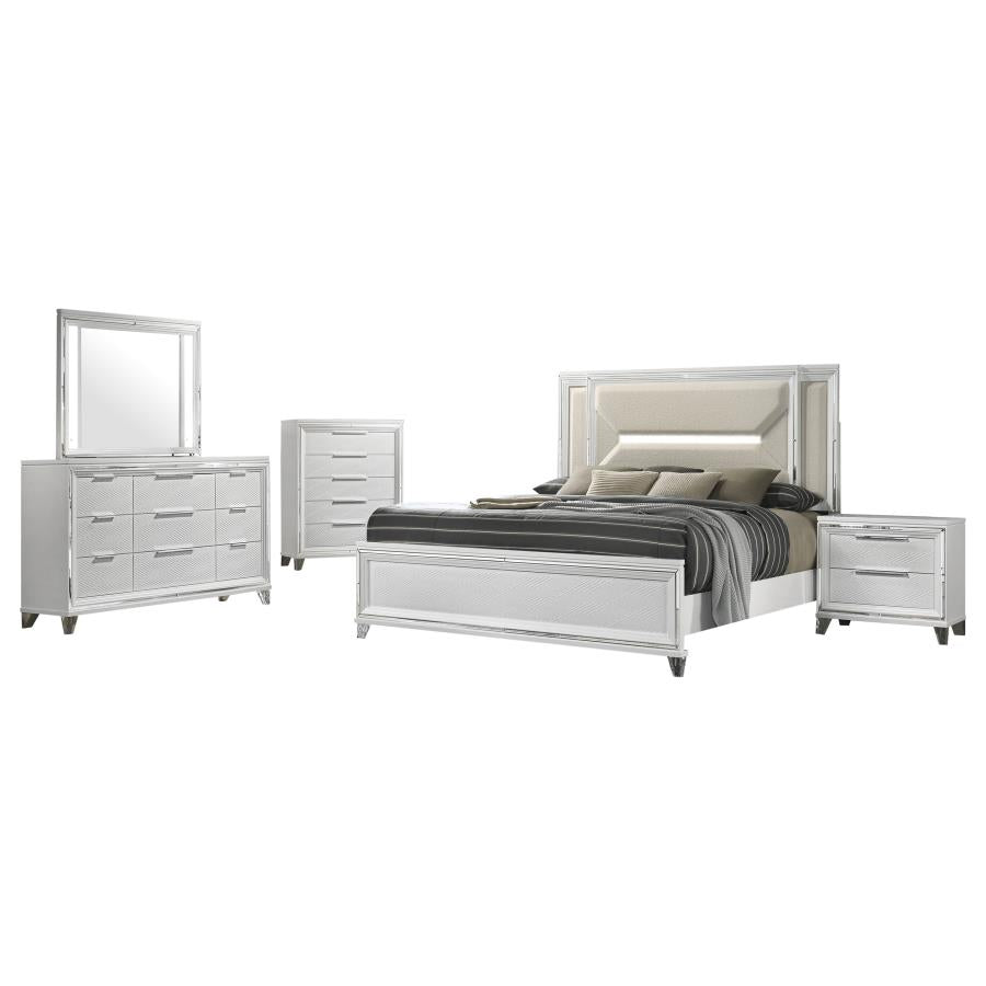 Marmore White 5-Piece Eastern King Bedroom Set by Coaster at Eve Furniture